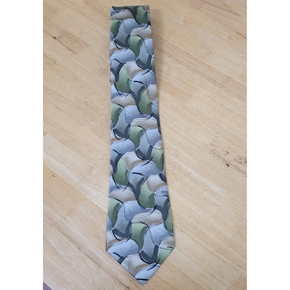 J Garcia Mens‎ Abstract Swirl Silk Necktie Collection Fifty Three